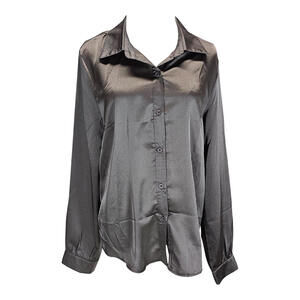 Shein Sleek Satin Button-Up Blouse - Your New Office Crush/XL